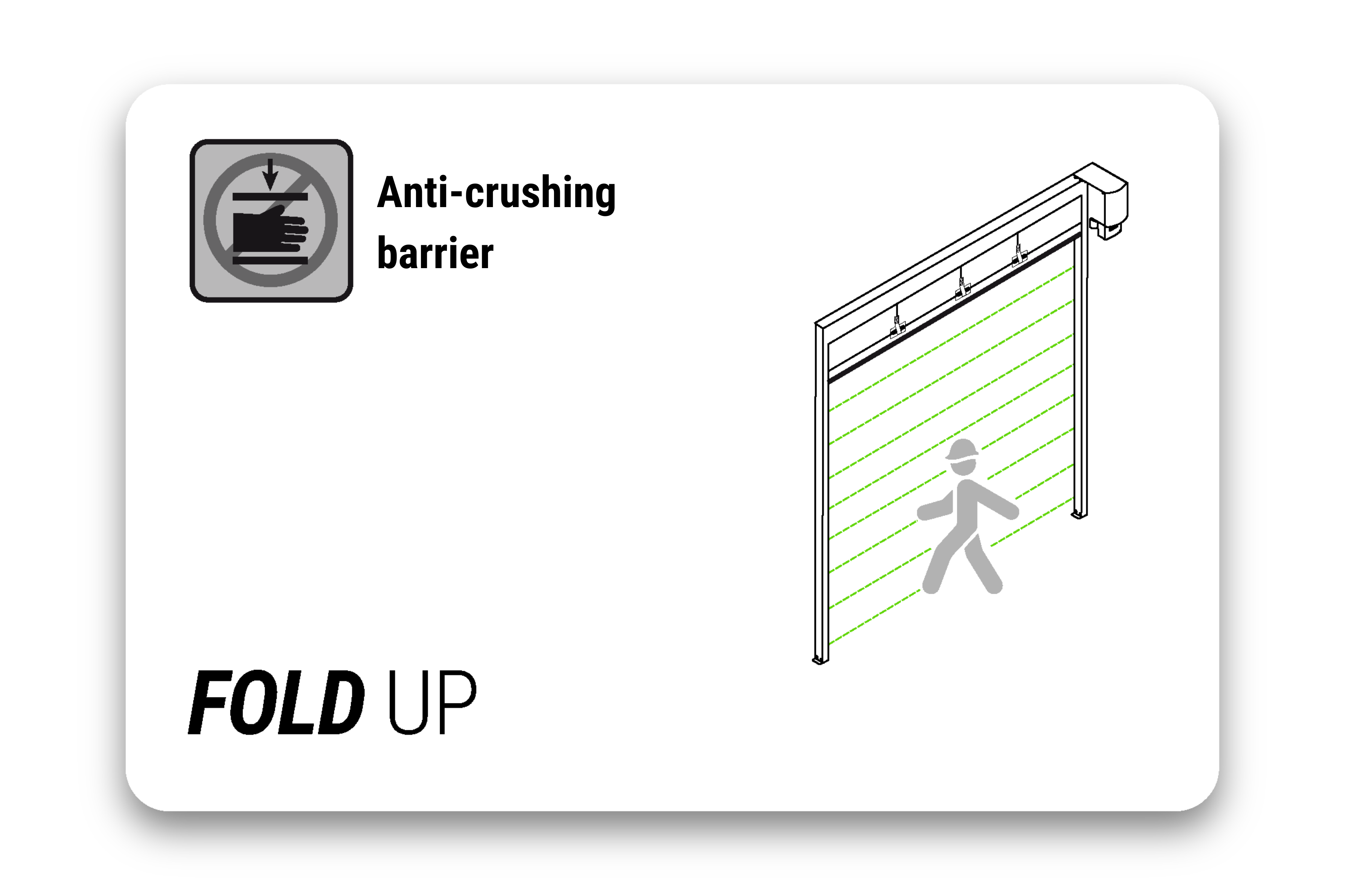 GS Doors' FOLD UP anti crushing barrier card