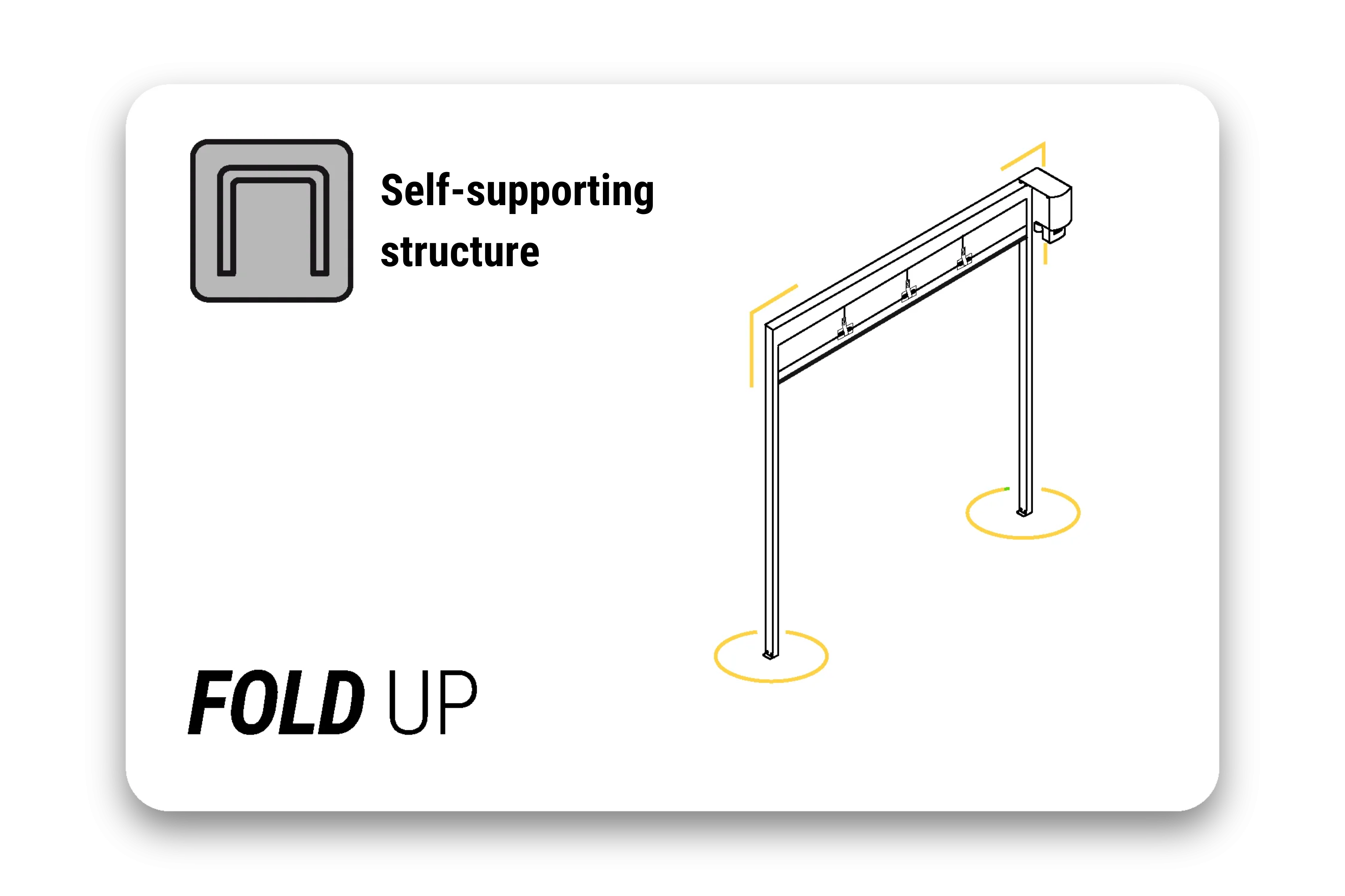 GS Doors' FOLD UP self supporting structure card